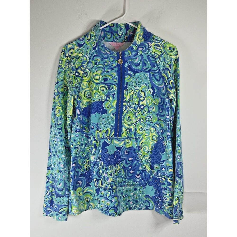 Lilly Skipper Popover Lilly’s Lagoon Medium 3/4 Pullover